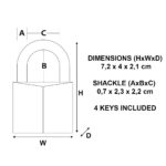 Master Lock 1145D High Security Hexagonal Shackle Brass Padlock - Image 7