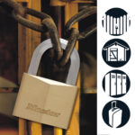 Master Lock 1155D High Security Hexagonal Shackle Brass Padlock - Image 6