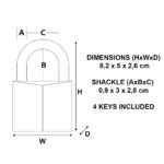 Master Lock 1155D High Security Hexagonal Shackle Brass Padlock - Image 7