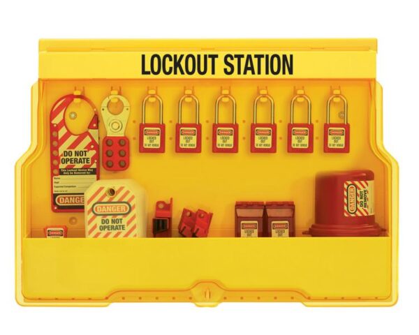Master Lock S1850 Lockout Station with Cover and 8 Hooks