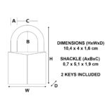 Master Lock 2340EURDLH Marine Padlock with Key and Long Shackle, Grey - Image 4