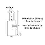 Master Lock 620EURD Brass 20mm Combination Padlock - Image 5