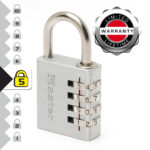 Master Lock 7640EURD Combination Padlock in Aluminium, Grey - Image 3