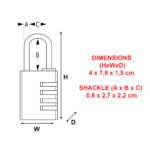 Master Lock 7640EURD Combination Padlock in Aluminium, Grey - Image 5