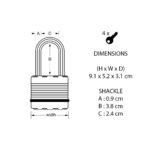 Master Lock Excell Laminated Padlock M5EURDLF - Image 6