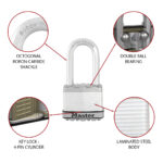 MASTER LOCK M5EURDLH Heavy Duty Padlock Laminated Steel Long Shackle - Image 4