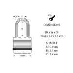 MASTER LOCK M5EURDLH Heavy Duty Padlock Laminated Steel Long Shackle - Image 6