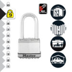 MASTER LOCK M5EURDLH Heavy Duty Padlock Laminated Steel Long Shackle - Image 3