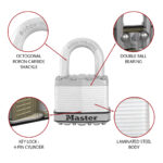 MASTER LOCK M5EURT Heavy Duty Laminated Steel Padlock Pack of 2 - Image 4