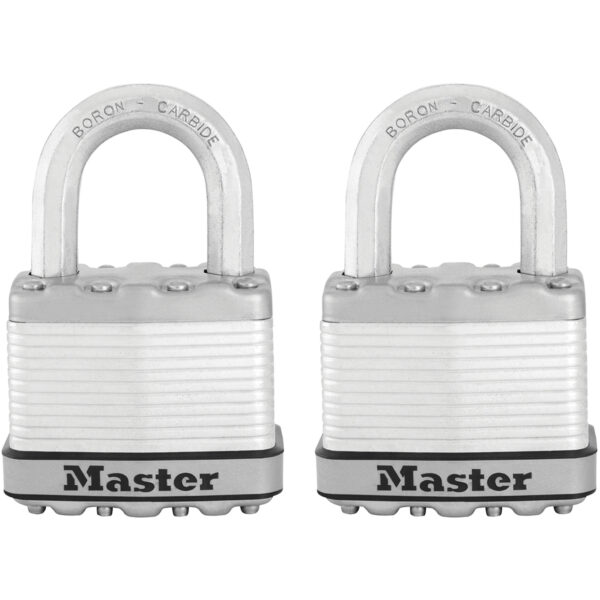 MASTER LOCK M5EURT Heavy Duty Laminated Steel Padlock Pack of 2