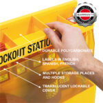 Master Lock S1850 Lockout Station with Cover and 8 Hooks - Image 3