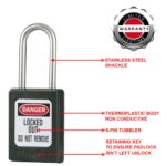 Master Lock S31BLK Thermoplastic Safety Padlock Black, Shackle - Image 3