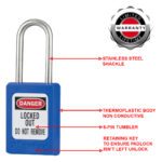 Master Lock S31blu Thermoplastic Safety Padlock Blue, Shackle - Image 3